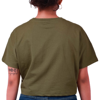 Destiny Olive green Bold and Boxy Crop Top