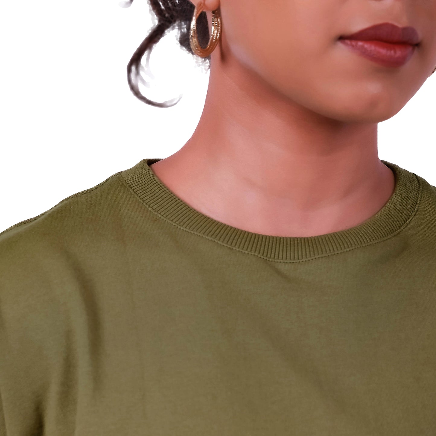 Destiny Olive green Bold and Boxy Crop Top