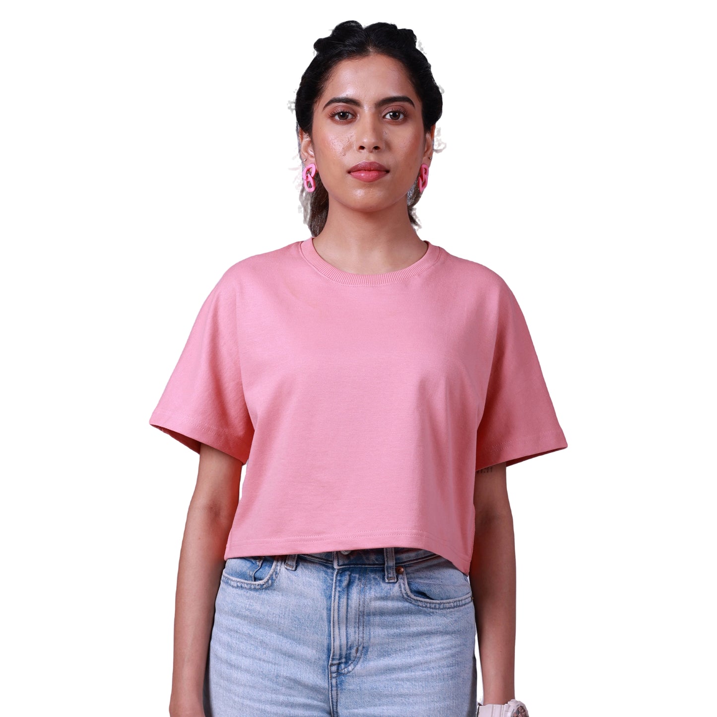 Destiny Salmon Pink Bold and Boxy Crop Top