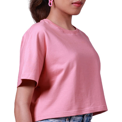 Destiny Salmon Pink Bold and Boxy Crop Top