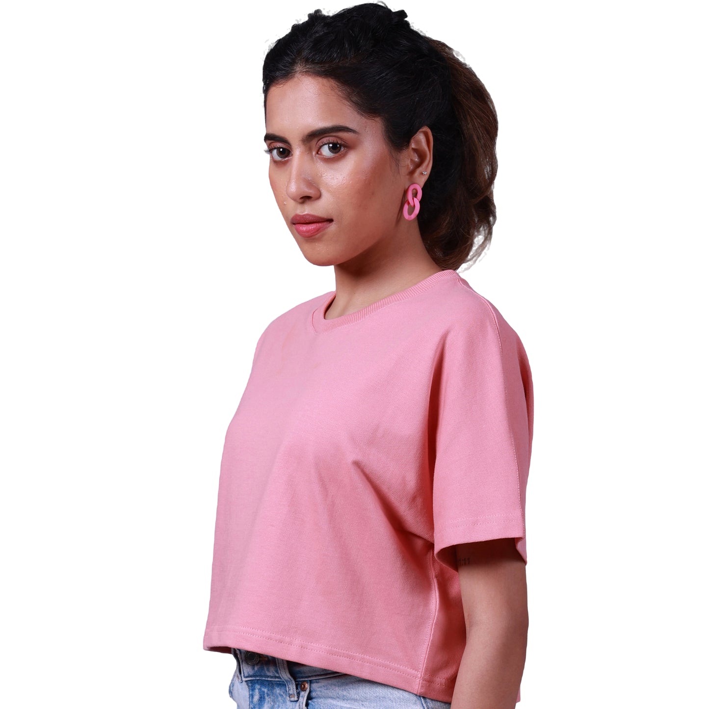 Destiny Salmon Pink Bold and Boxy Crop Top